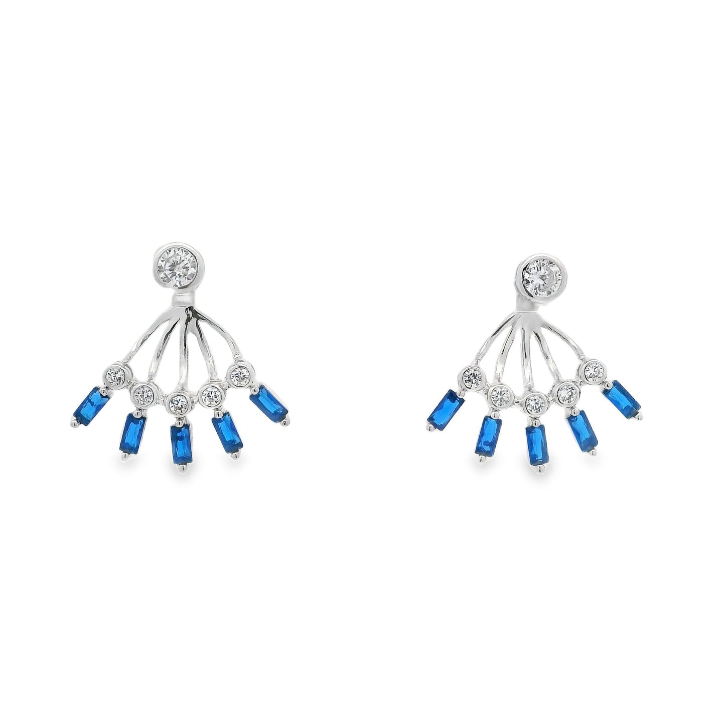 Bezel-Baguette Peek A Boo Earrings - KE192154