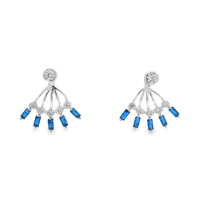 Bezel-Baguette Peek A Boo Earrings - KE192154