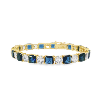 Original Princess Cut & Round Bracelet 7" - KB33092
