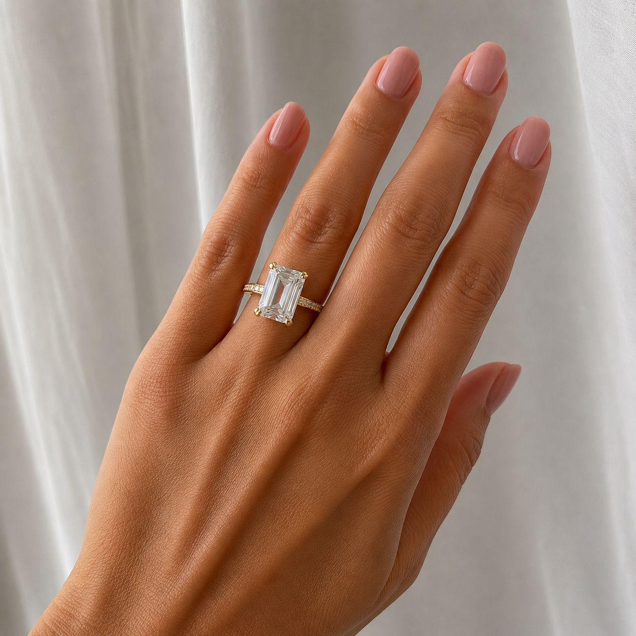 Emerald Cut Pave Band Ring - KR661010