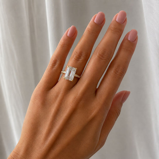 Emerald Cut Pave Band Ring - KR661010