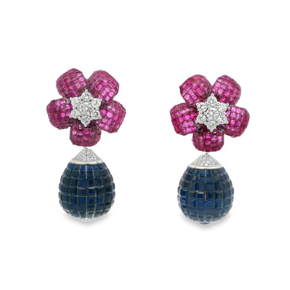 Invisible Set Flower Ball Drop Earring - AE18814W
