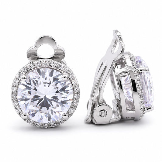 8CTW Halo Clip On Earring - KE19174