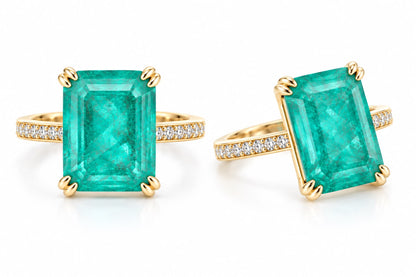Emerald Cut Pave Band Ring - KR661010