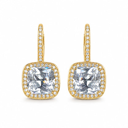Cushion Halo Drop Earring - KE19776