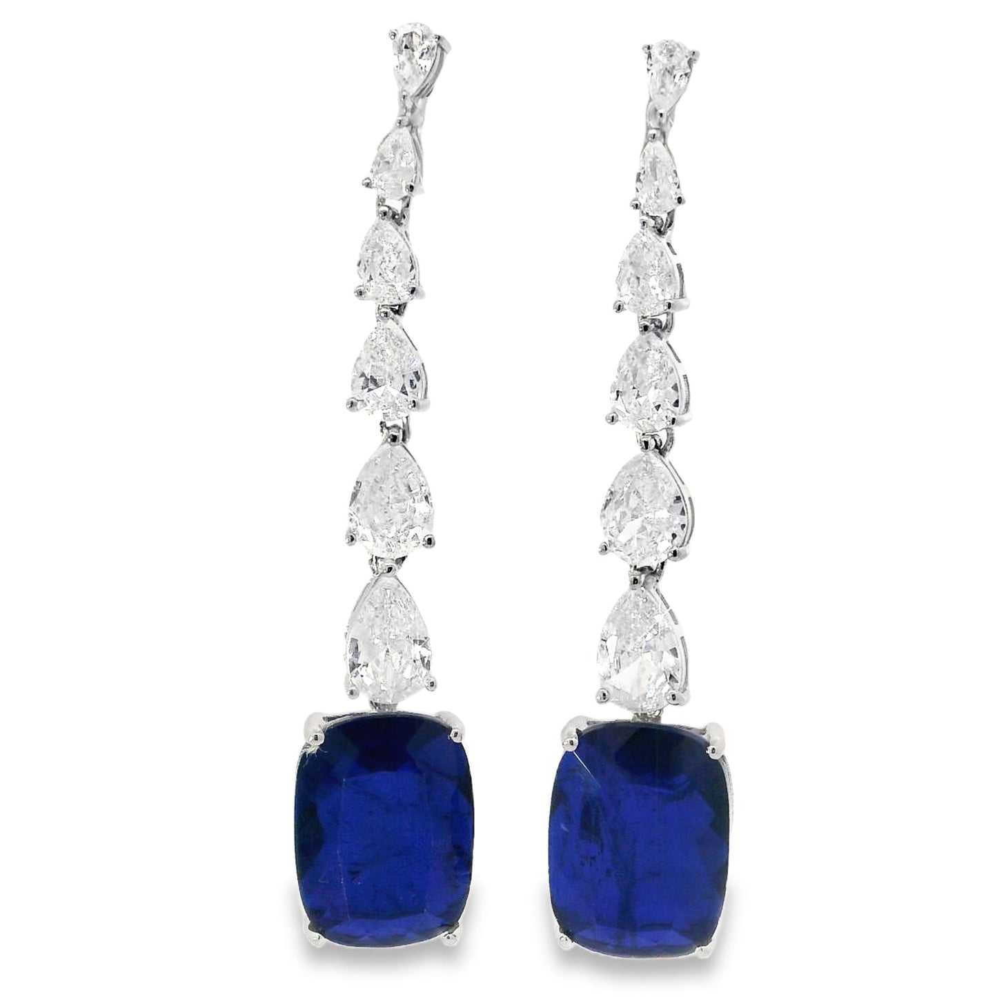 Elegant Blue Tear Drop Earrings - KE191070