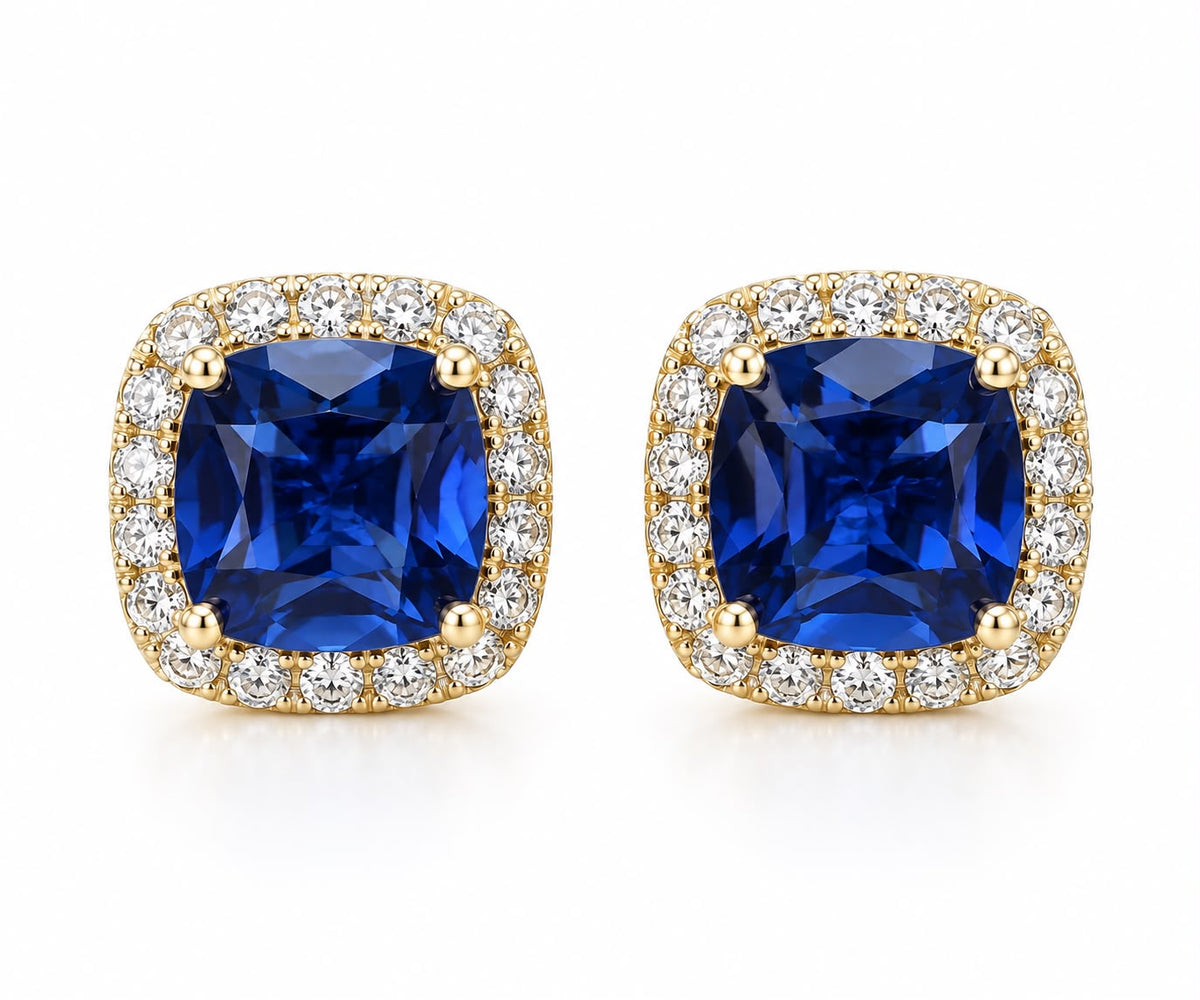 Halo Cushion Stud - KE19867