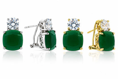 Medium Classic Double Stones CZ Earring – KE19771