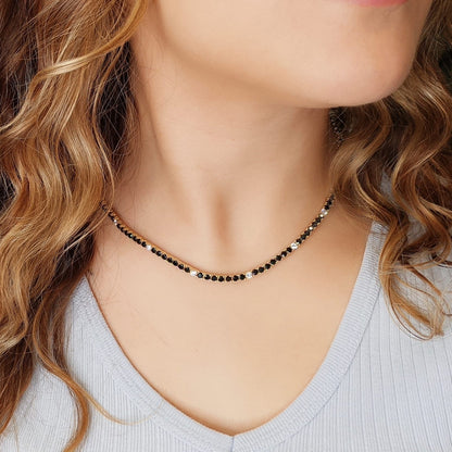 3MM 4PRONG 7/1 Color Tennis Necklace - KN22158-3