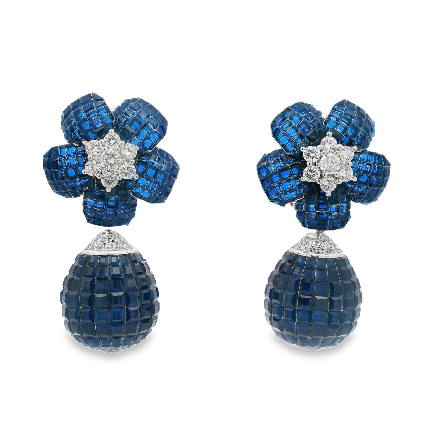 Invisible Set Flower Ball Drop Earring - AE18814W