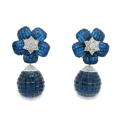 Invisible Set Flower Ball Drop Earring - AE18814W