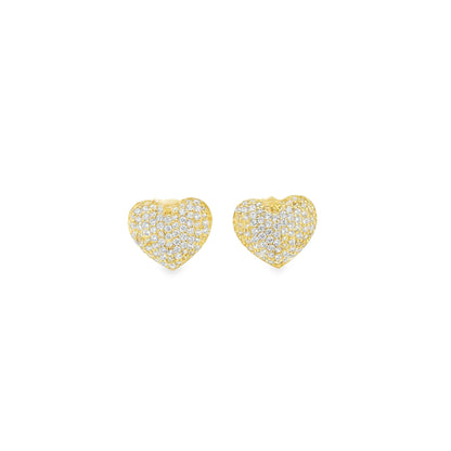 Large Pave Heart Stud - KE13084
