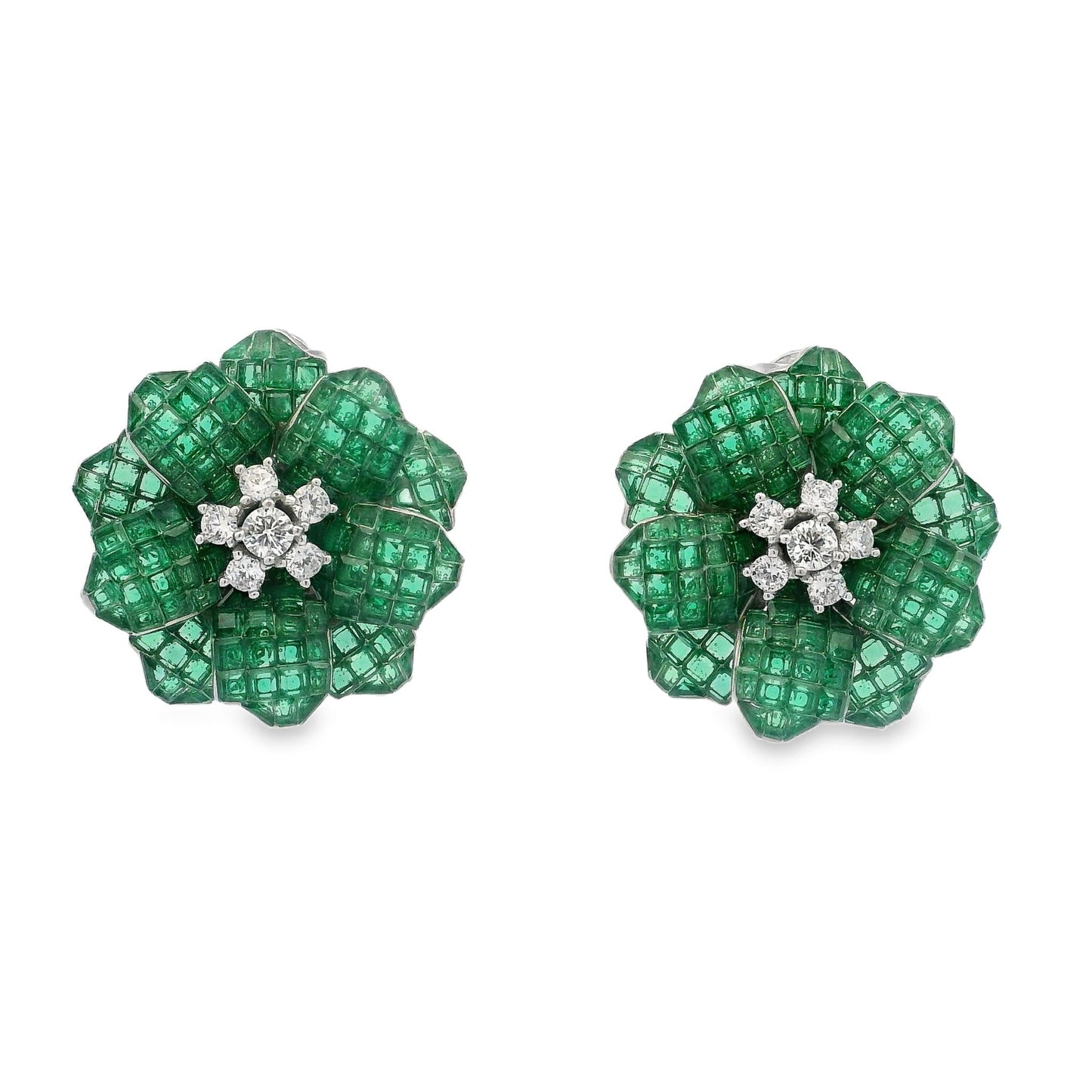 Medium Invisible set Flower Earring - AE18820W
