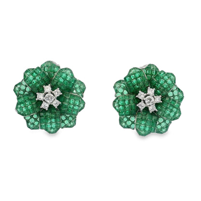 Medium Invisible set Flower Earring - AE18820W
