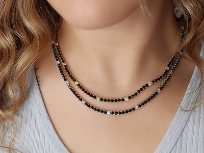 3MM 4PRONG 7/1 Color Tennis Necklace - KN22158-3