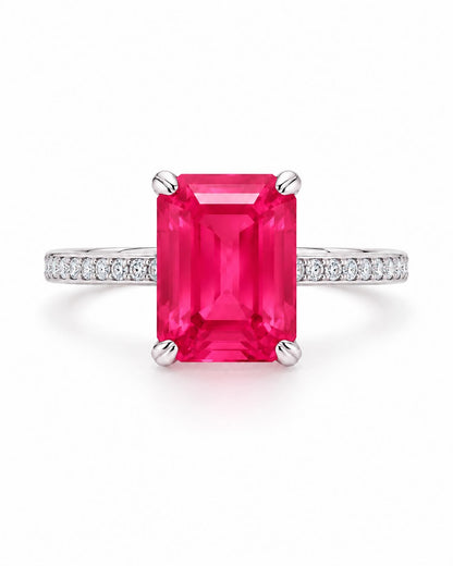Emerald Cut Pave Band Ring - KR661010
