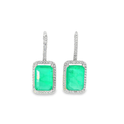 Elegant Dangle Halo Emerald - KE192047