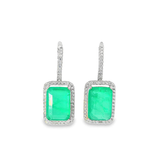 Elegant Dangle Halo Emerald - KE192047
