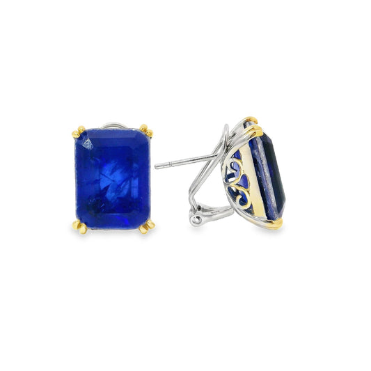 Large Rectangle Omega Back Earring - KE192039