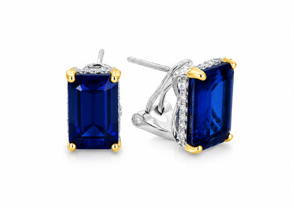 Mini Emerald Cut with Halo Stud - KE192045