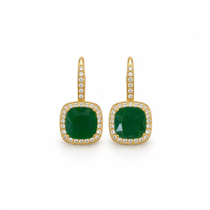 Cushion Halo Drop Earring - KE19776
