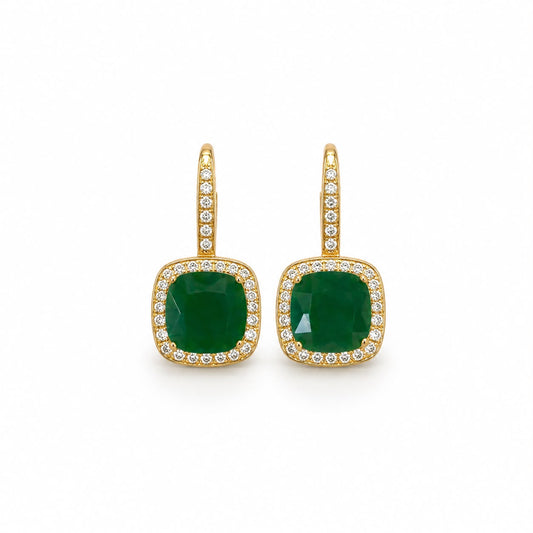 Cushion Halo Drop Earring - KE19776