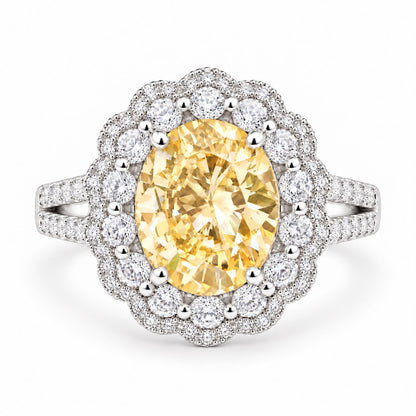 Oval Double Halo Statement Ring - KR66973