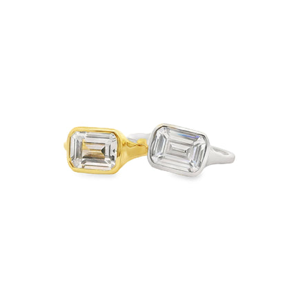 Bezel Emerald Cut Ring - KR661013