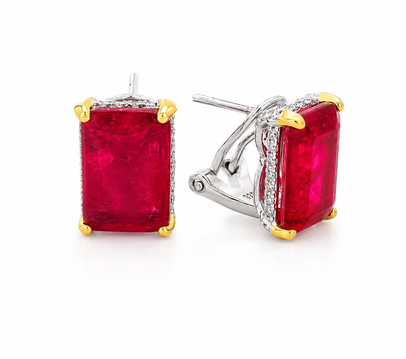 Mini Emerald Cut with Halo Stud - KE192045