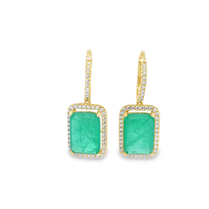 Elegant Dangle Halo Emerald - KE192047