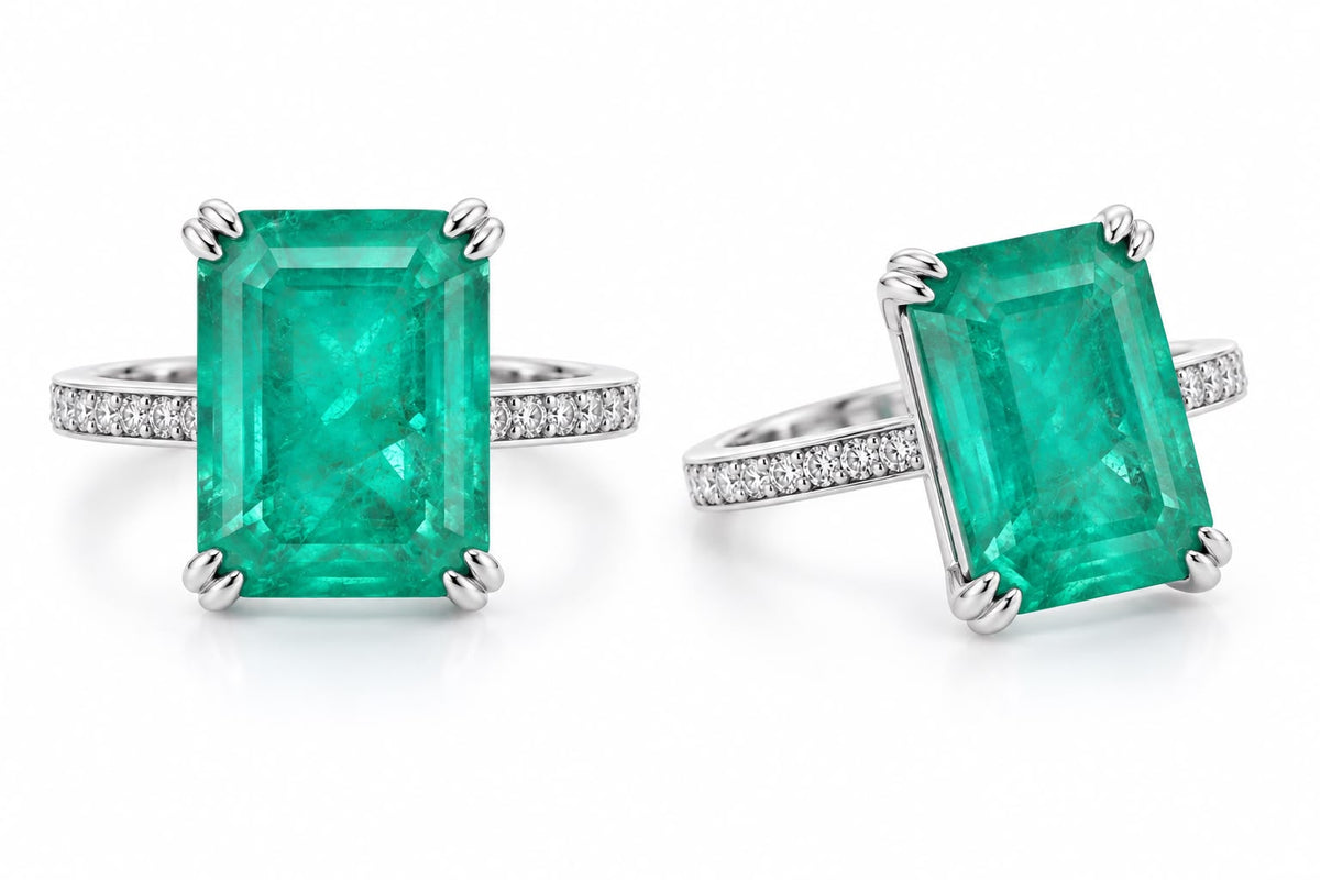 Emerald Cut Pave Band Ring - KR661010