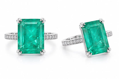 Emerald Cut Pave Band Ring - KR661010