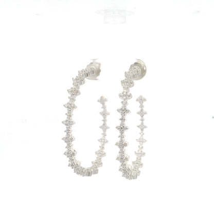 Mini flower pave 2" Hoops - KE192006