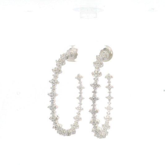 Mini flower pave 2" Hoops - KE192006