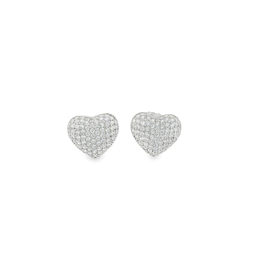 Large Pave Heart Stud - KE13084