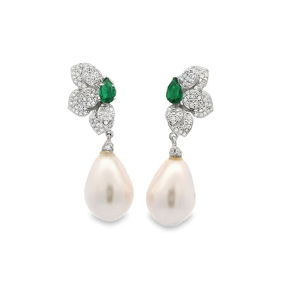 Half Flower Pearl Earring - KE191030