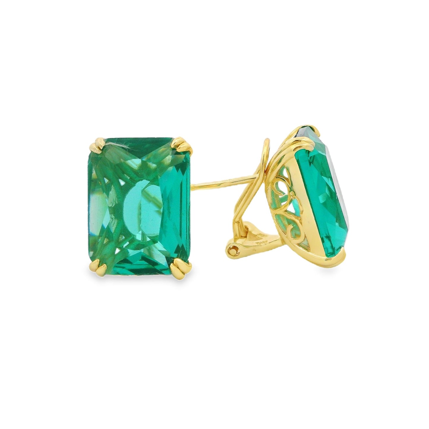 Large Rectangle Omega Back Earring - KE192039