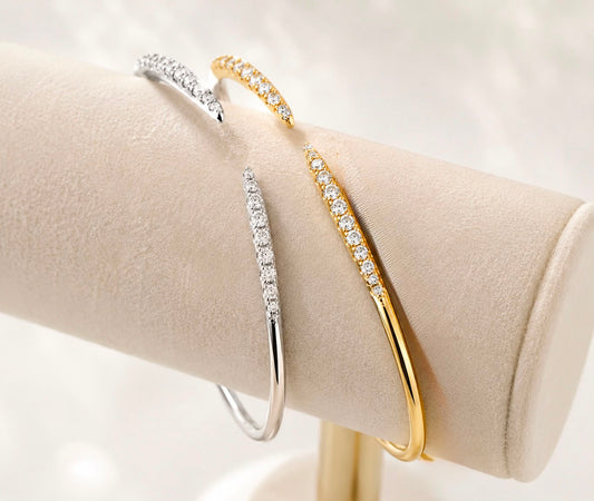Open Diamond Tip Bangle - KAN47132