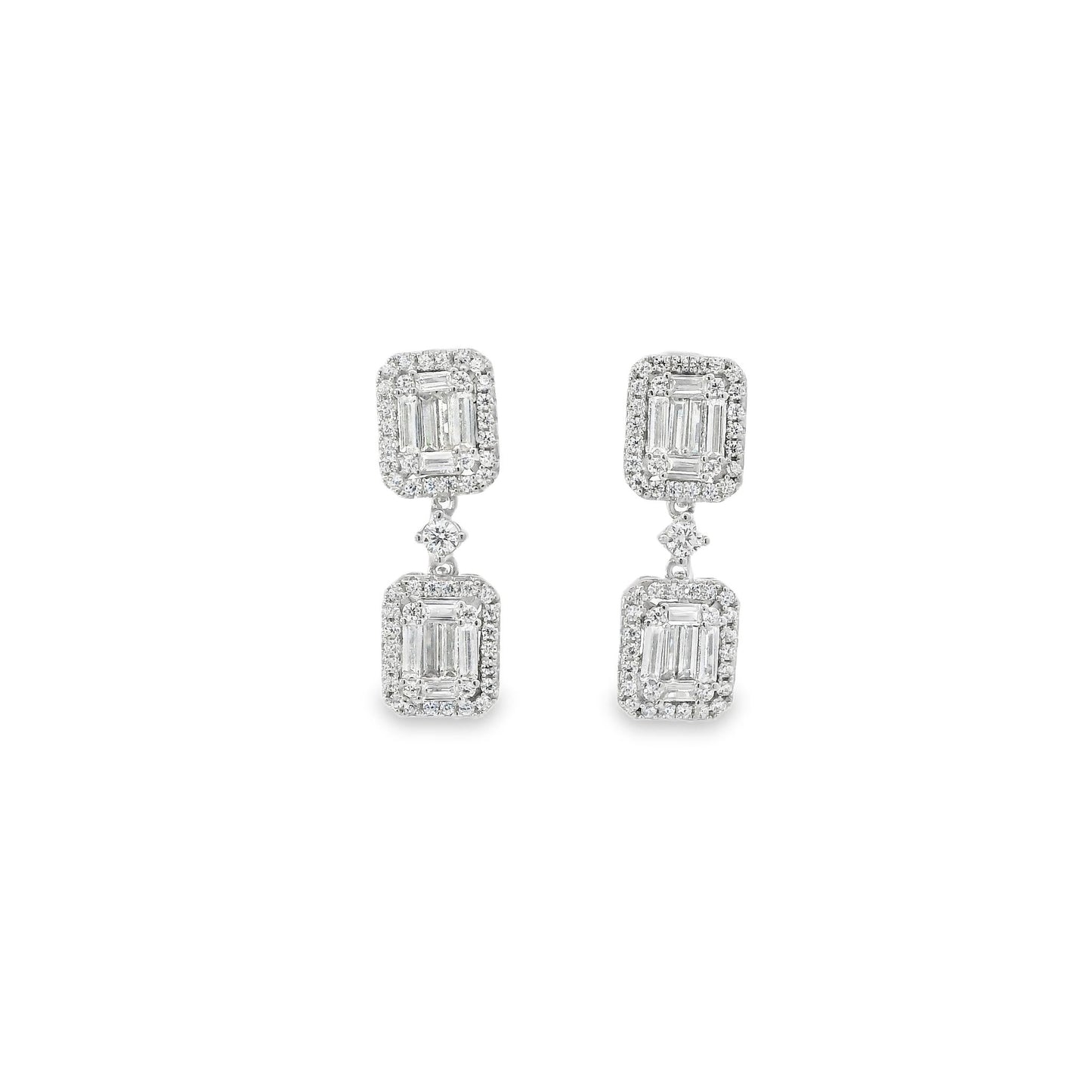 Double baguette Drop Earring - KE192062