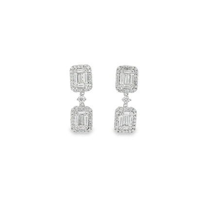Double baguette Drop Earring - KE192062