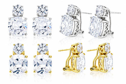 Medium Classic Double Stones CZ Earring – KE19771