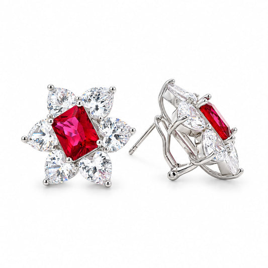 Chunky Flower Omega Earring - KE192016