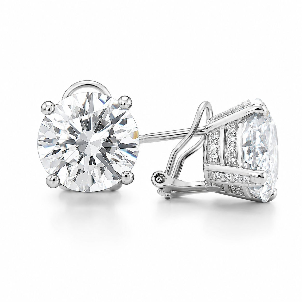 8CT Diamond Basket Set Solitaire Studs - KE192184