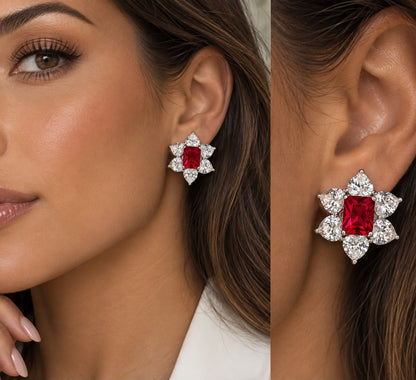 Chunky Flower Omega Earring - KE192016