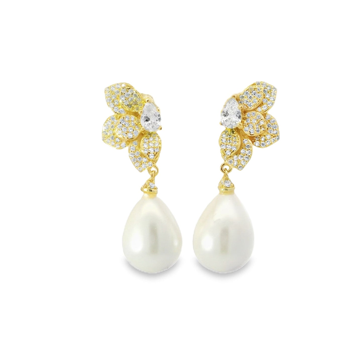 Half Flower Pearl Earring - KE191030