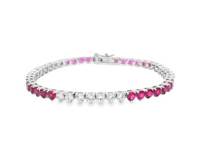 7/7 Pattern 3MM 3prong Tennis Bracelet - KB33064