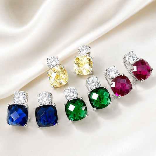 Medium Classic Double Stones CZ Earring – KE19771