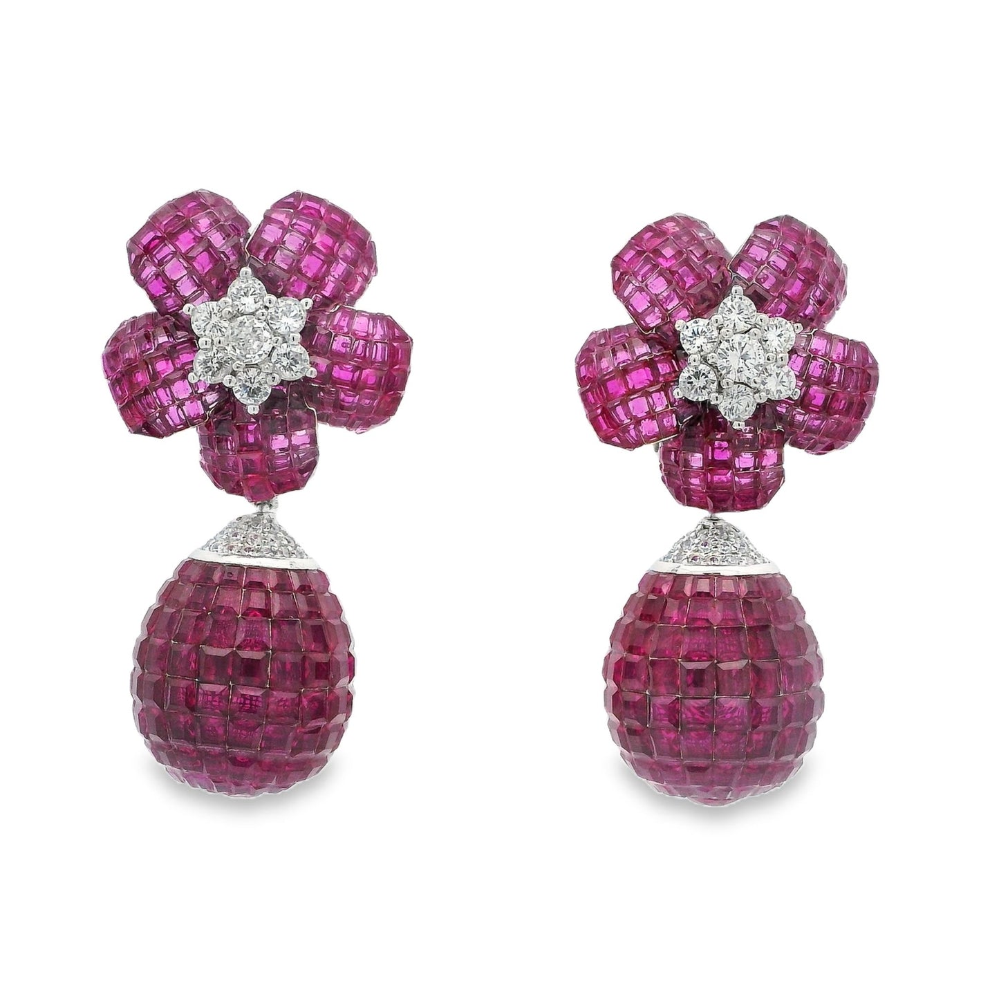 Invisible Set Flower Ball Drop Earring - AE18814W