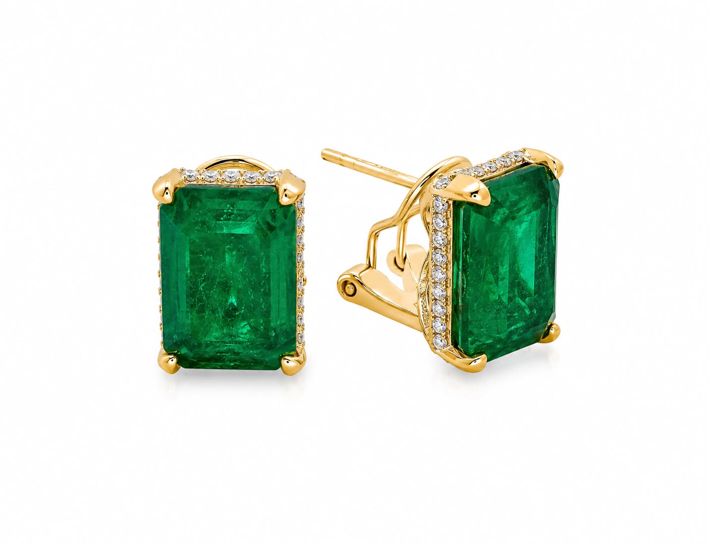 Mini Emerald Cut with Halo Stud - KE192045