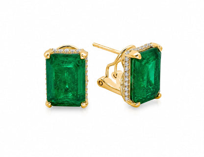 Mini Emerald Cut with Halo Stud - KE192045